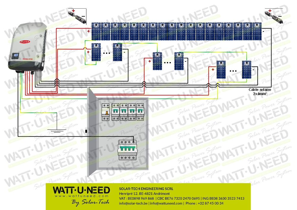 Kit solaire réseau 15kW triphasé 72 panneaux